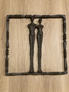 Global Views zeitgenössische Wandskulptur Metall Eisen Alberto Giacometti Stil - Bild 1 von 3
