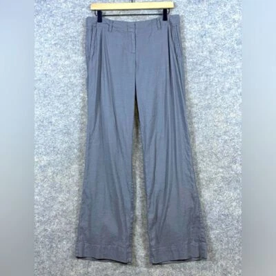 Брюки J Jill из льняной смеси широкие штанины размер 10 серые эластичные Lagenlook офисная карьера - Изображение 1 из 4