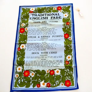 Traditional English Fare Receipes Tea Towel Kitchen Cotton NEW with Tags Fenwick - Picture 1 of 8