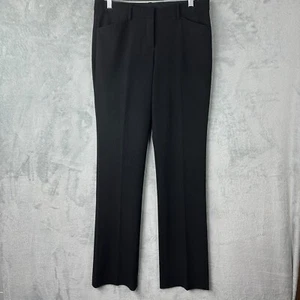 theory wool blend pants womens 6 black flat front stretch trousers size 32x34 - Picture 1 of 13