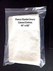 Fancy Eyelet Ivory - Linen/Cotton - 41" x 82" - Picture 1 of 7