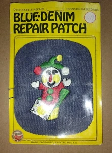 Vtg Rainbow Novelty Co., Iron-On Blue Denim Patch *Jack in the Box* NOS! - Picture 1 of 2
