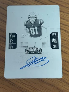 2024 Contenders JERMAINE BURTON RC PRINTING PLATE ON CARD Auto 1/1 - Picture 1 of 2