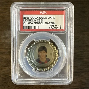Lionel Messi 2005 Coca Cola Chapa Goool Barca Coke Caps PSA 8 NM-MT - Picture 1 of 2