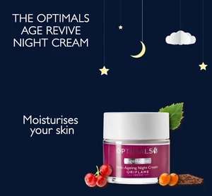 ORIFLAME OPTIMALS AGE REVIVE NIGHT CREAM 50 ml (MOISTURISES YOUR SKIN) NEW - Picture 1 of 10