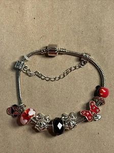 Disney Charm Bracelet With 8 Removable Charms. - Picture 1 of 6