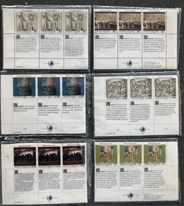 U.N. 1990 Human Rights • MI Blocks of 3 - NY, Geneva, Vienna (MNH-OG) - Picture 1 of 4