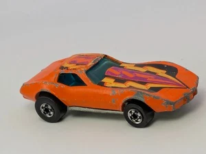 Vintage Hot Wheels 1975 Corvette Stingray Orange Ribbon Flying Colors Hong Kong - Picture 1 of 6