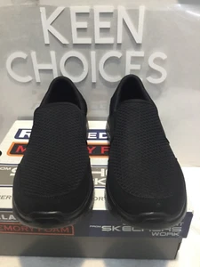 Sz.7.5 Men's Skecher Black Flex Adventage SlipResistant Slip On Shoes 77048/BBK - Picture 1 of 5