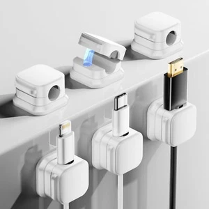 Lot de 6 Supports de Câbles Magnétiques - Organisateur de Câbles avec Adhésif... - Afbeelding 1 van 7