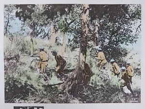 WWI The First Attack American Machine Gunners Advance orig.1923 Fotodruck - Bild 1 von 7