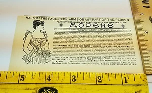 Neat Old 1896 Ad Advertising Quack Modene Hair Removal for Good Cincinnati OH - Bild 1 von 1