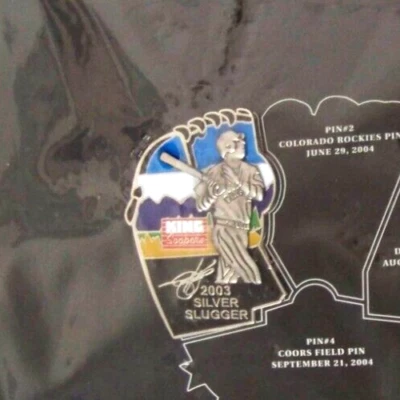 2004 Colorado Rockies puzzle pin #1 Todd Helton Silver Slugger back card for all - Image 1 of 4