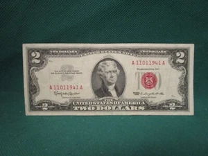 1963 Two Dollar Red Seal AU - Birthday Note - 11011941 - Picture 1 of 2