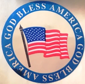 **VINTAGE** Pegatinas Mylar GOD BENDIGA AMÉRICA Sandylion - 1 cuadrado - Imagen 1 de 1