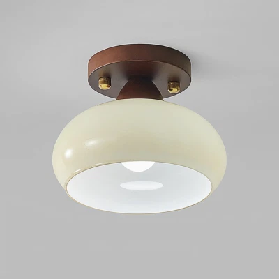 Современный потолочный светильник с креплением заподлицо абажур из молочного стекла для коттеджа - Изображение 1 из 4