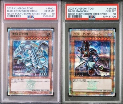 PSA 10 Blue-Eyes White Dragon Dark Magician Tokyo Dome Promo 25th TD01-JP001 02 - Image 1 of 4