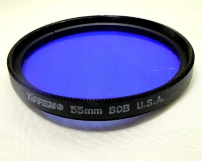 Tiffen 80B Dark Blue 55mm Lens Filter Made in USA   - Image 1 of 4