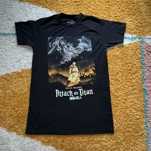 Attack On Titan Final Season Anime Black T-Shirt Men's Size Small - Picture 1 of 8