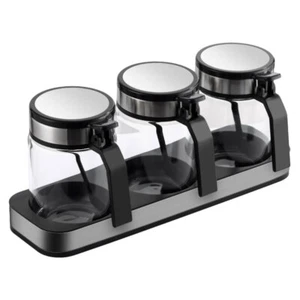 Seasoning Bottle Seasoning Box Round Jars Condiment Pots Lids - Picture 1 of 12