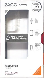 ZAGG Gear4 Santa Cruz Case Impact Protection for Samsung Galaxy S22-Clear/Black - Picture 1 of 2
