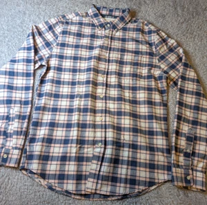 Aeropostale Mens Long Sleeve Plaid Button Down Cotton Shirt Red White Blue Sz M - Picture 1 of 10