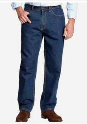 Kirkland Signature Relaxed Fit Jeans Mens 42x34 Blue Medium Wash Cotton NEW - Image 1 of 4