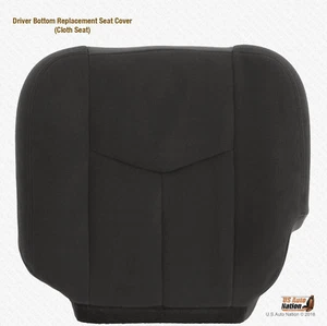 2003-2007 For GMC Sierra 1500 2500 SLE -Driver Bottom Cloth Seat Cover Dk Gray - Picture 1 of 10