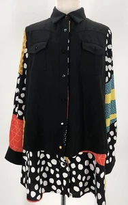 Colorful Unique Long sleeve Multicolor Polka Dot Geometric Gracia Layered Blouse - Picture 1 of 7