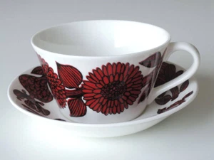 【NEW】2008  Rod Aster Gustavsberg Tee Cup & Saucer Red Sweden - Picture 1 of 10