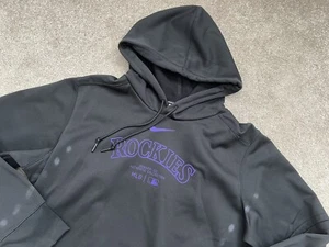 Nike MLB Colorado Rockies Authentic Collection Dugout Hoodie Black Size Large - Picture 1 of 7
