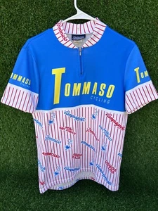 Vintage Rare Tommaso Italy Cycling Jersey XL, 1/4 Zip Up, 3 Pockets, San Marco. - Picture 1 of 9