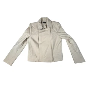 LOFT Ann Taylor Jacket Womens Size 14 Beige Long Sleeve Full Zip Collared NWT - Picture 1 of 5