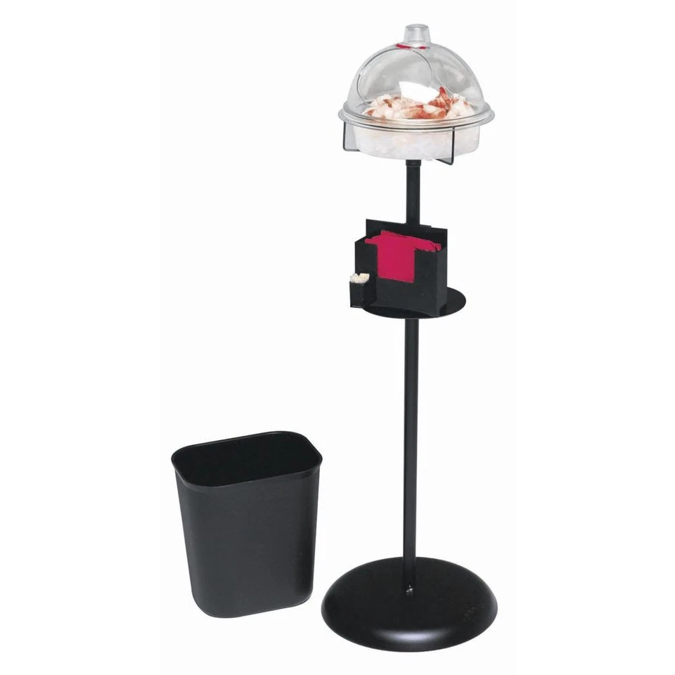 Soporte de demostración redondo de metal negro HUBERT® con muestreador de enfriamiento de 10" de diámetro -14" de diámetro x 45" de alto Foto 1 de 3