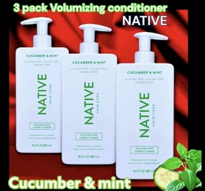 3er Pack NATIVE Gurke & Minze Volumen Conditioner je 487ml/16,5oz - Bild 1 von 24