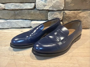 Mocassino Brooks Brothers 9.5D blu penny italiano pile dorato - Foto 1 di 9