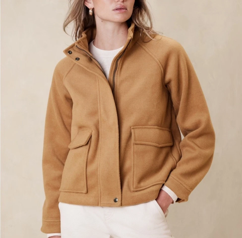Chaqueta corta para mujer Banana Republic Carmel cepillado Melton talla S suave clásica Foto 1 de 4