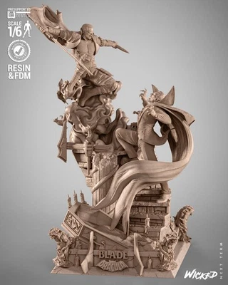 Blade vs Dracula Resin Statue Modellbausatz Größenwahl! Unlackiert/Unmontiert - Bild 1 von 4