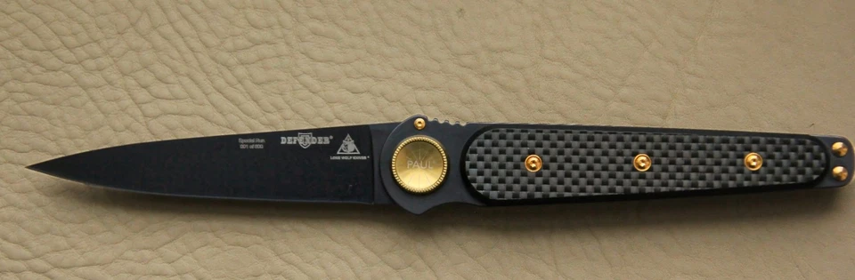 Складной нож Paul Defender от Lone Wolf Knives, СЕРИЙНЫЙ NO001 из 800 Special Run - Изображение 1 из 4