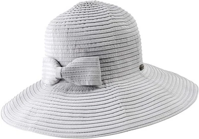 Sun 'N' Sand Classic Snap & Go Foldable Hat with Bow Trim (One Size - Grey) - Image 1 of 4