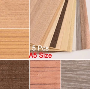5 hojas de chapa tamaño A5 chapa de grano de madera natural para modelado artesanal de arte hágalo usted mismo - Imagen 1 de 22