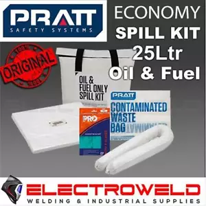 Kit de recuperación de derrames Pratt Economy 25L - disolventes de combustible de aceite gasolina - blanco ESKOF025 - Imagen 1 de 3