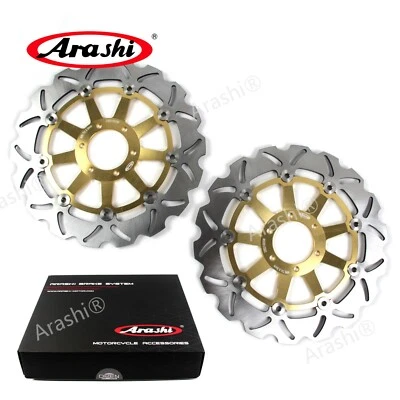 Arashi Front Brake Rotors For Yamaha FJ1200 1988 1989 1990 1991 FJ-1200 Gold - Image 1 of 4