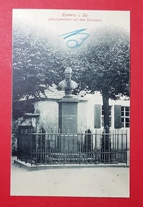 AK KAMENZ in Sa. um 1910 Lessingdenkmal auf dem Schulplatz   ( 29140 - Bild 1 von 2