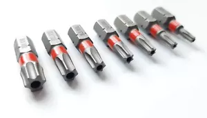 7 tlg BOSCH Torx Bit Set 1/4" T10 T15 T20 T25 T27 T30 T40 25mm LOCH Sicherheit - Bild 1 von 5