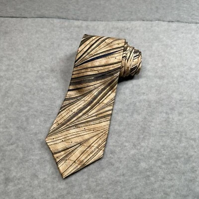 Corbata Gail Mackenzie de seda jaspeada a mano marfil negra abstracta hecha en EE. UU. Foto 1 de 4