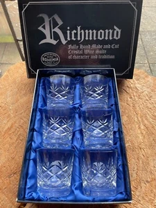 6 Richmond Crystal hand cut Whisky Glasses - Picture 1 of 4