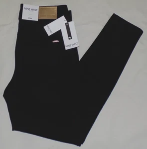 Nine West Women's High Rise Double Bottom Skinny Jeans Pants Black 6/28 30X28 - Picture 1 of 11
