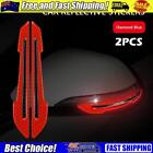 2x Car Rearview Mirror Reflector Sticker Reflective Bumper Tape (Red)