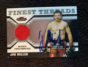 JIM MILLER AUTOGRAPH 2011 UFC TOPPS FINEST THREADS WORN GEAR TRADING CARD #1 - Picture 1 of 2